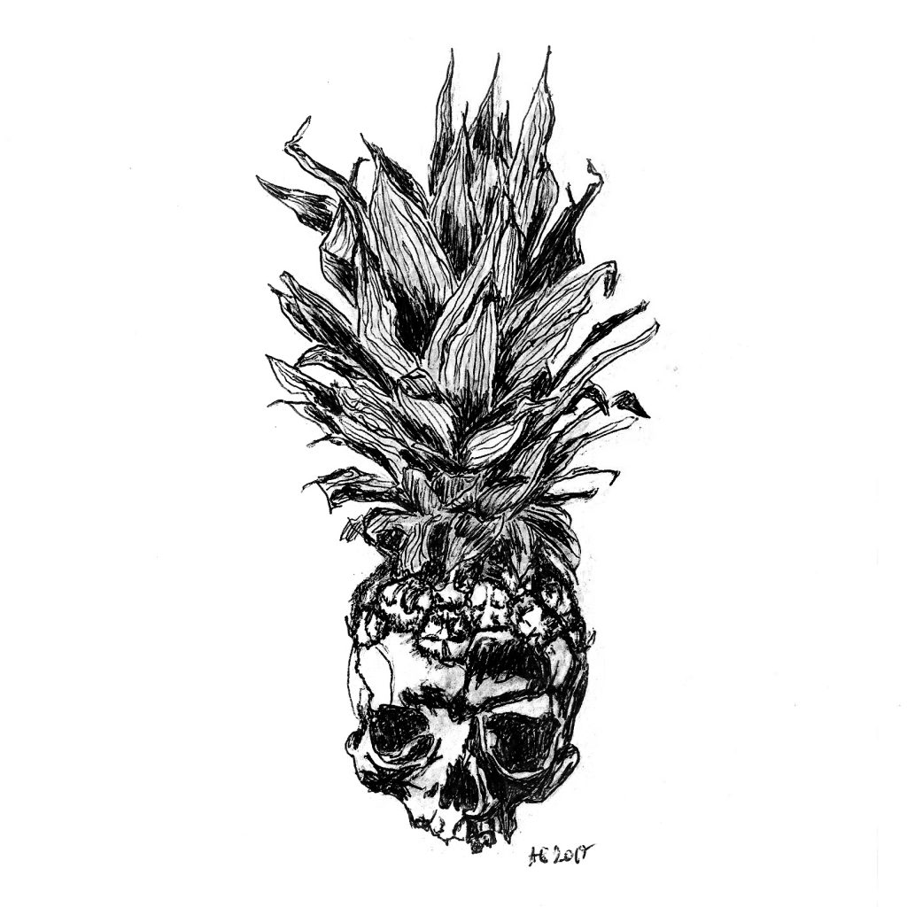 #pinapple #skull #surreal #grafik #graphic #tattoo #annegeorgius #corpusdelicti #principia.discordia