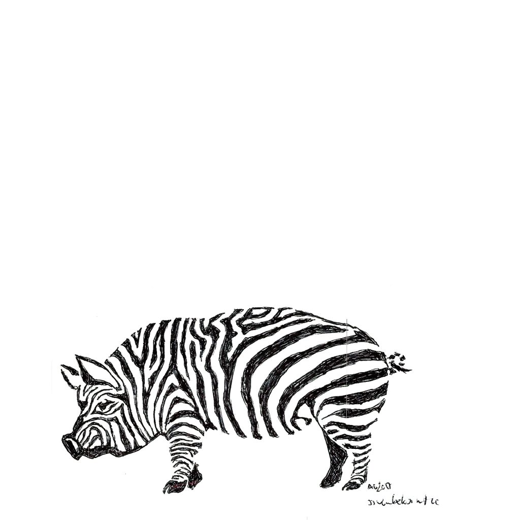 #grafik #graphic #tattoo #annegeorgius #corpusdelicti #principia.discordia #zebra #pig #schwein