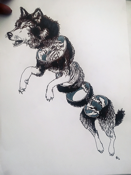#graphics #wolf #cuts #grafik #surreal #leipzigtattoo #tattooleipzig #bodyart #conceptualbodyart #tattoo #annegeorgius #corpusdelicti #arte.corpus.delicti