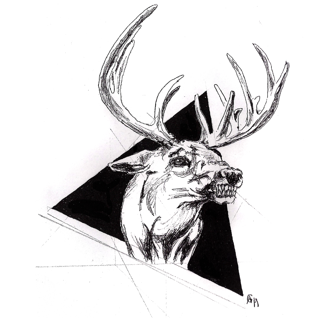 #deer #snarl #gnarl #triangle #grafik #graphic #tattoo #annegeorgius #corpusdelicti #principia.discordia